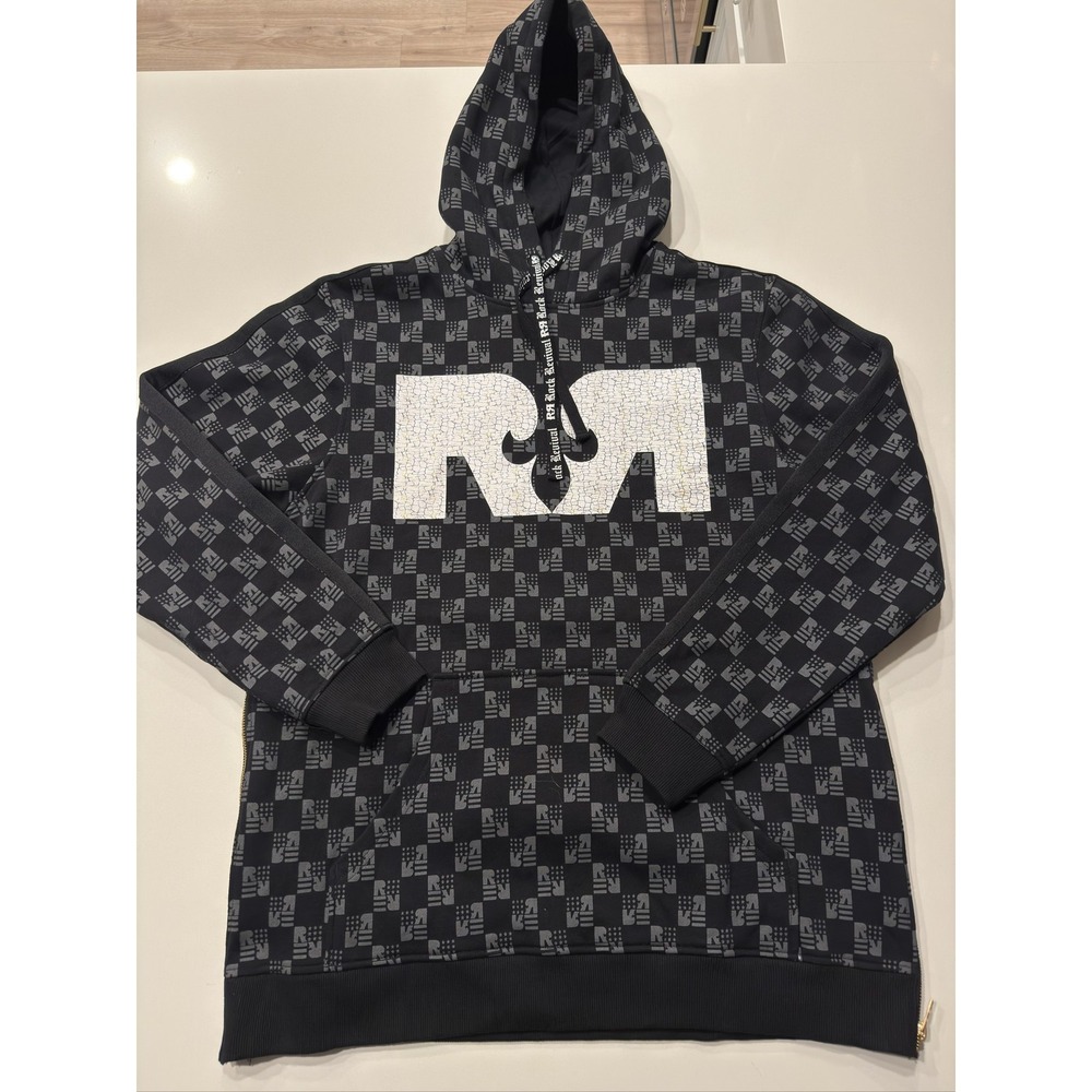 Rock Revival FCE6602 Men's Black Fleece Pullover Hoodie Graphic Logo Size L